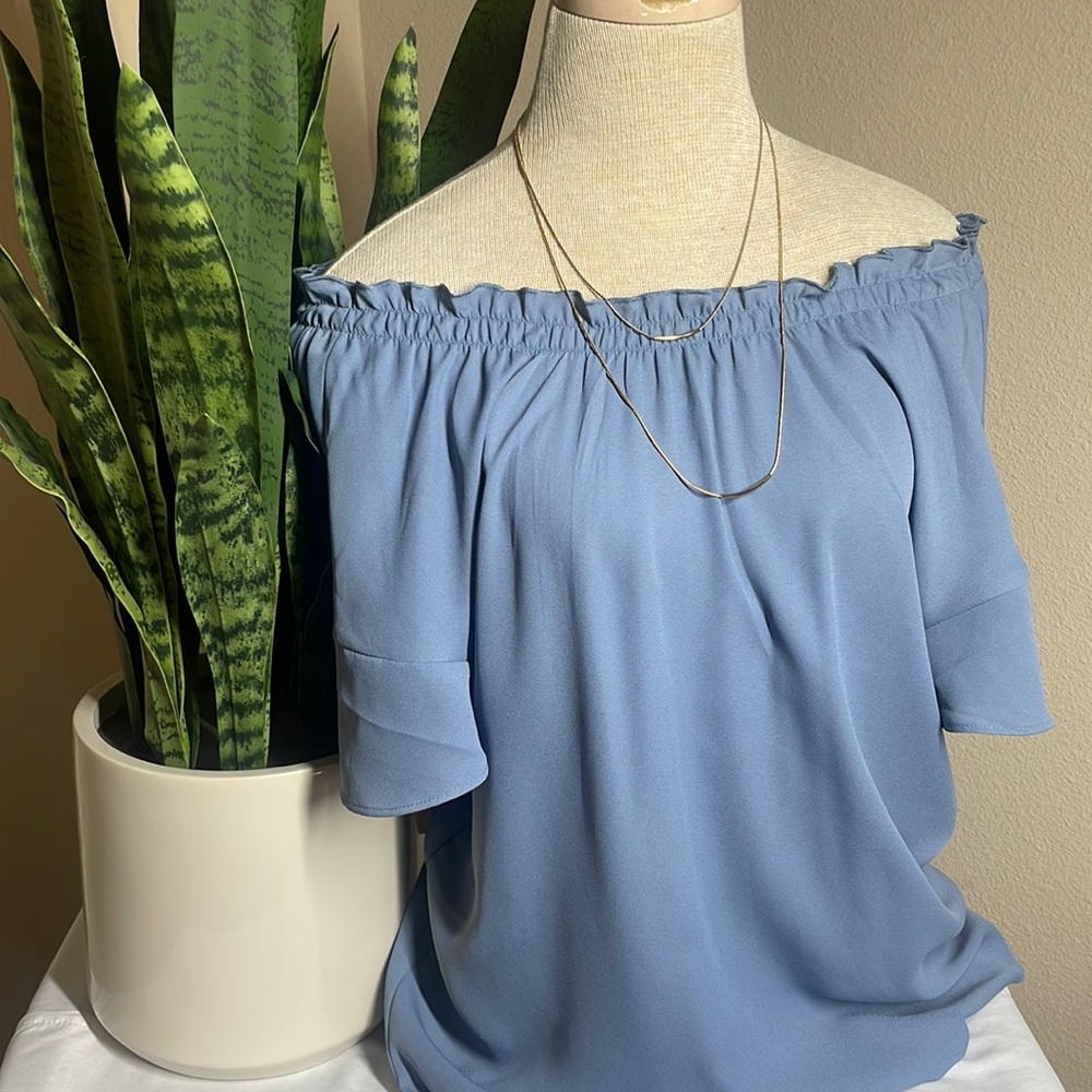 Express sheer of the shoulder top